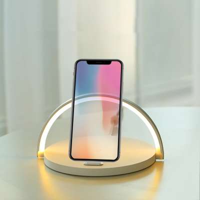 LED Night Light Wireless Charging Pad with smartphone stand holder for Cell Phones