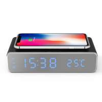 Best Selling Custom Logo 10Watt Wireless Charger with LED Digital Alarm Clock