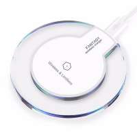 Wholesale K9 Universal Crystal Wireless Charger Pad With LED Light Compatible All Support Qi Standard Mobile Phone